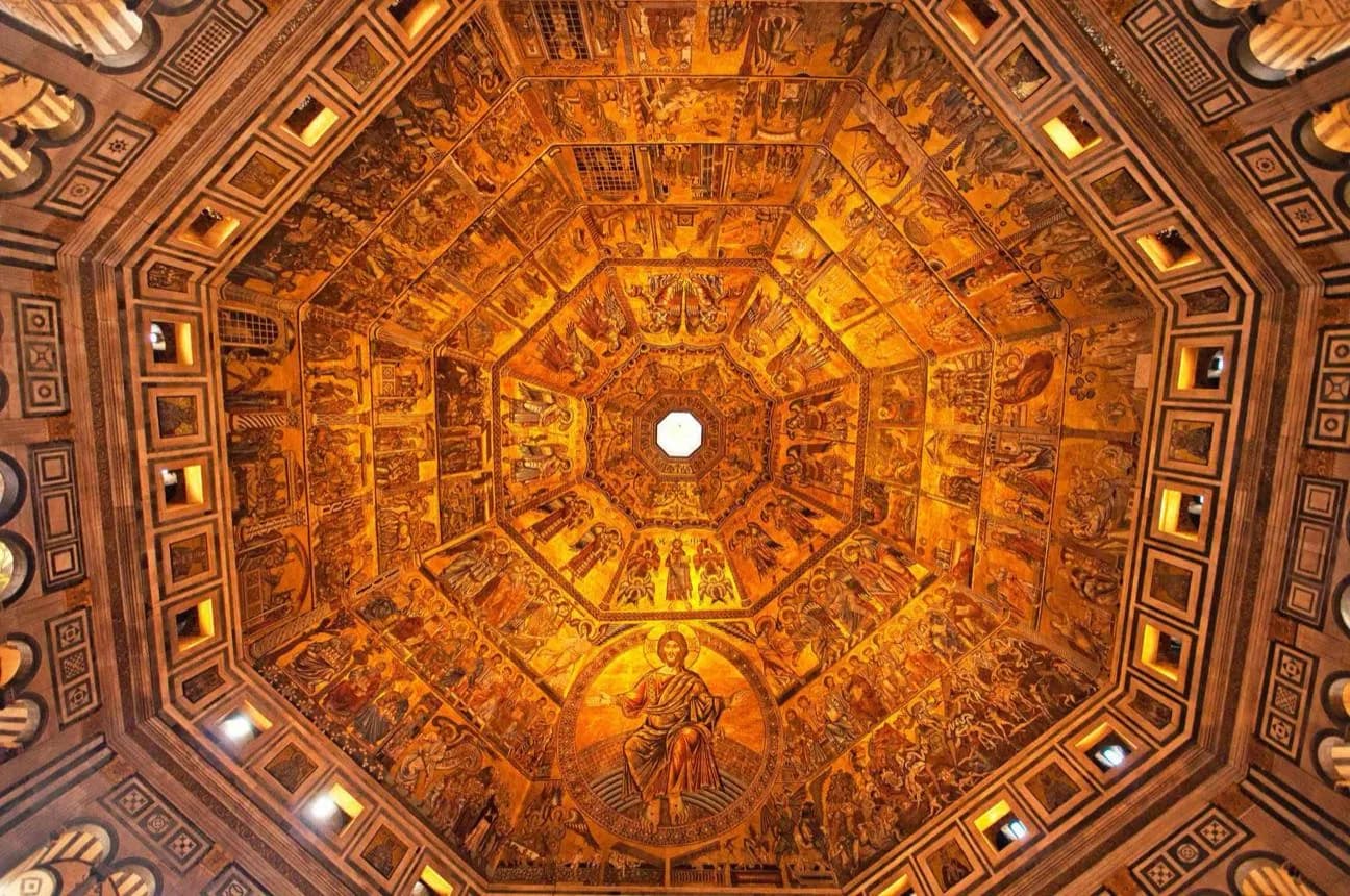 The Baptistery's mosaic ceiling