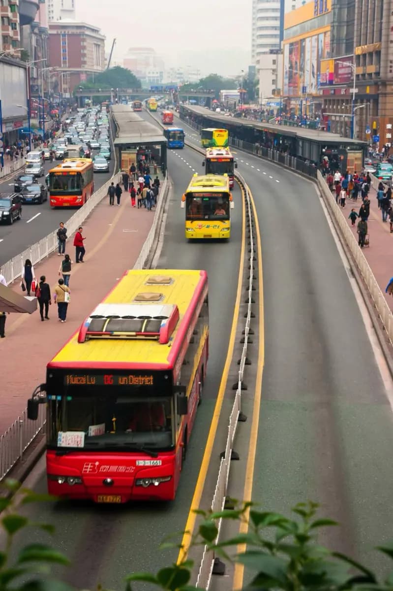 Mit Bussen in Guangzhou · 2