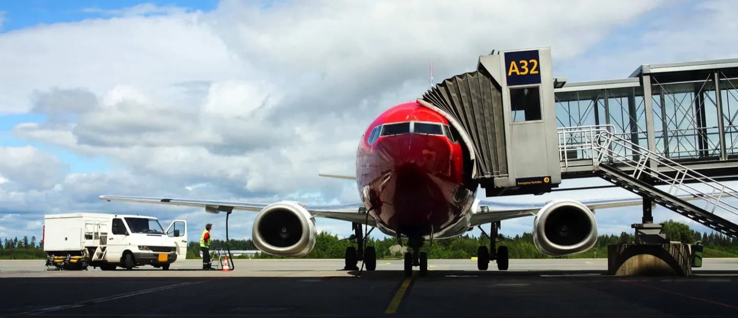 Ankunft in Oslo mit dem Flugzeug