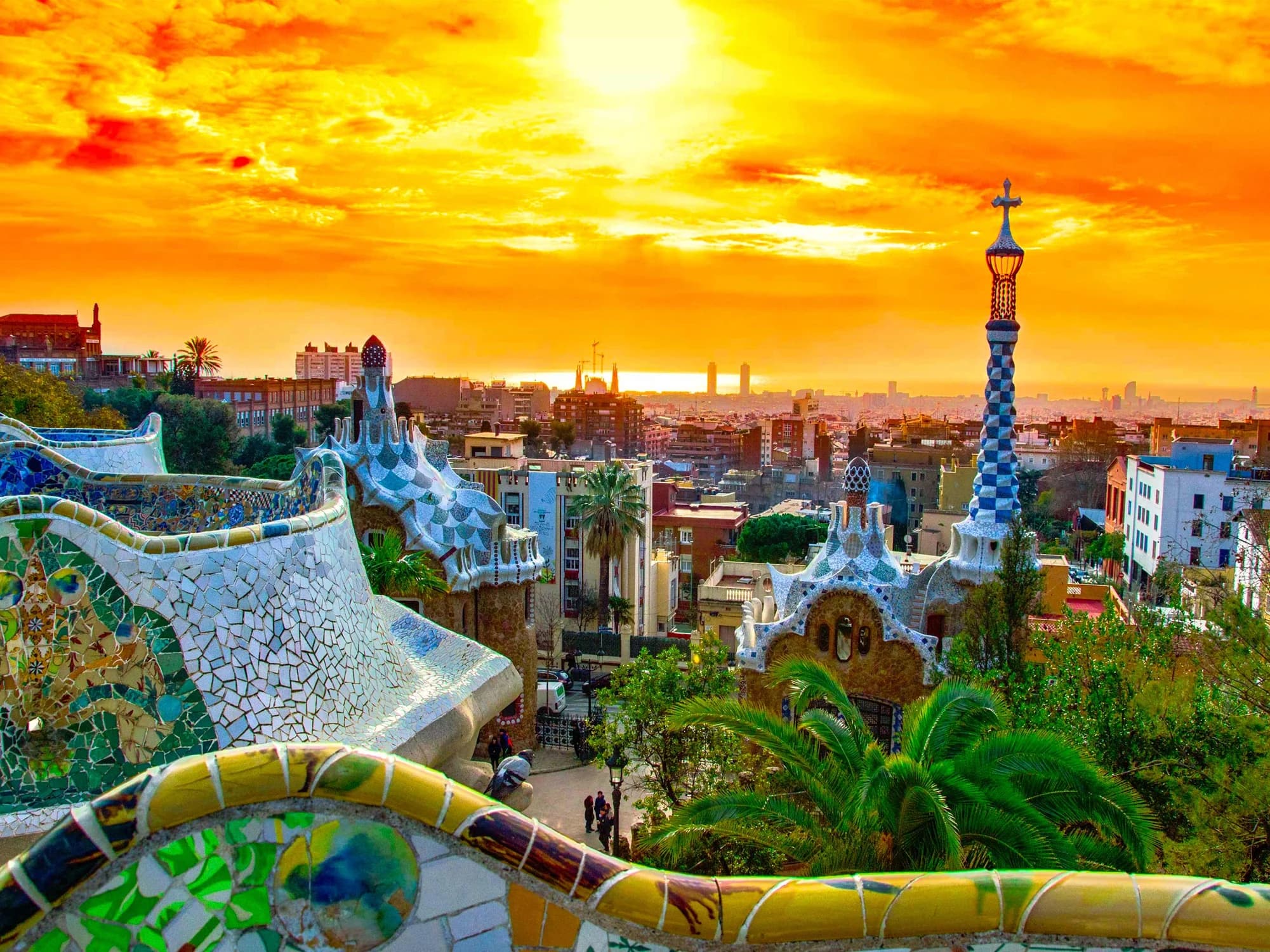 Barcelona · Park Güell and the city towards the Mediterranean