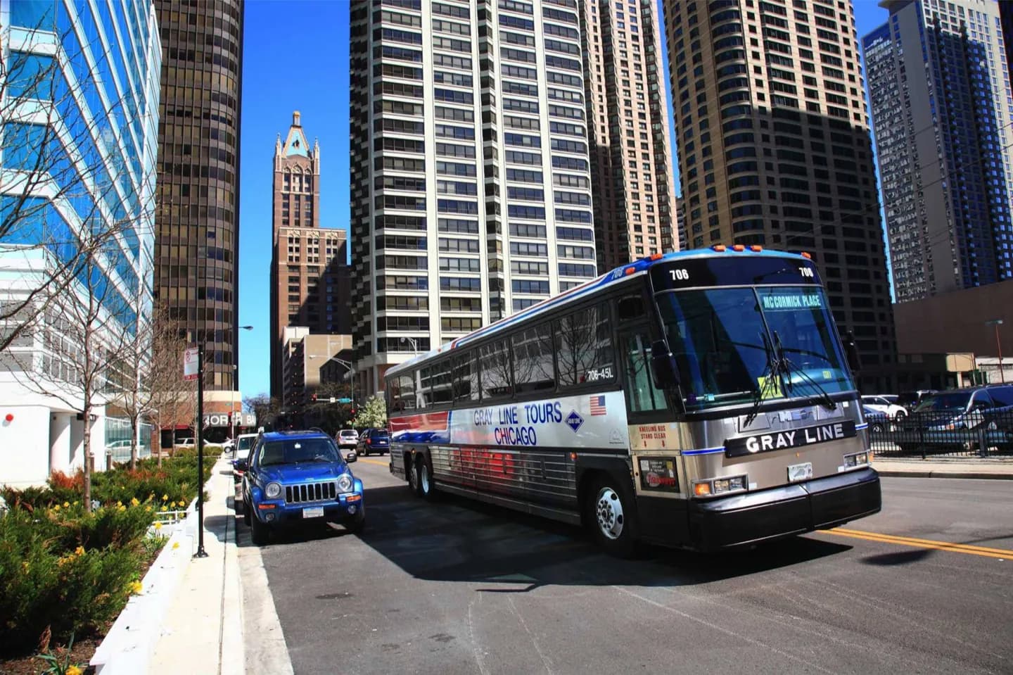 Llegando a Chicago en autobús