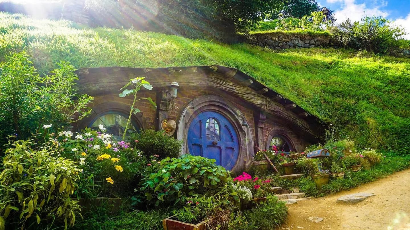 Escena del rodaje de la película Hobbiton