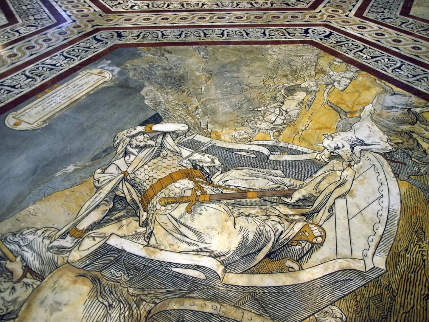Der eingelegte Marmorboden der Kathedrale