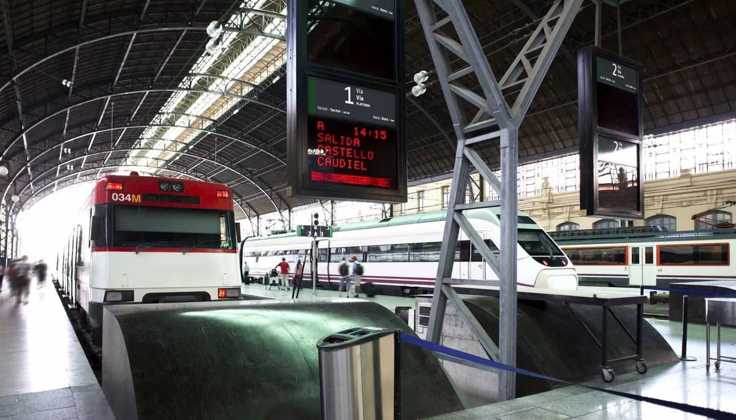 Llegando a Valencia en tren