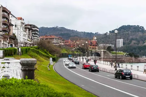 Arrivo in auto a San Sebastián · 2